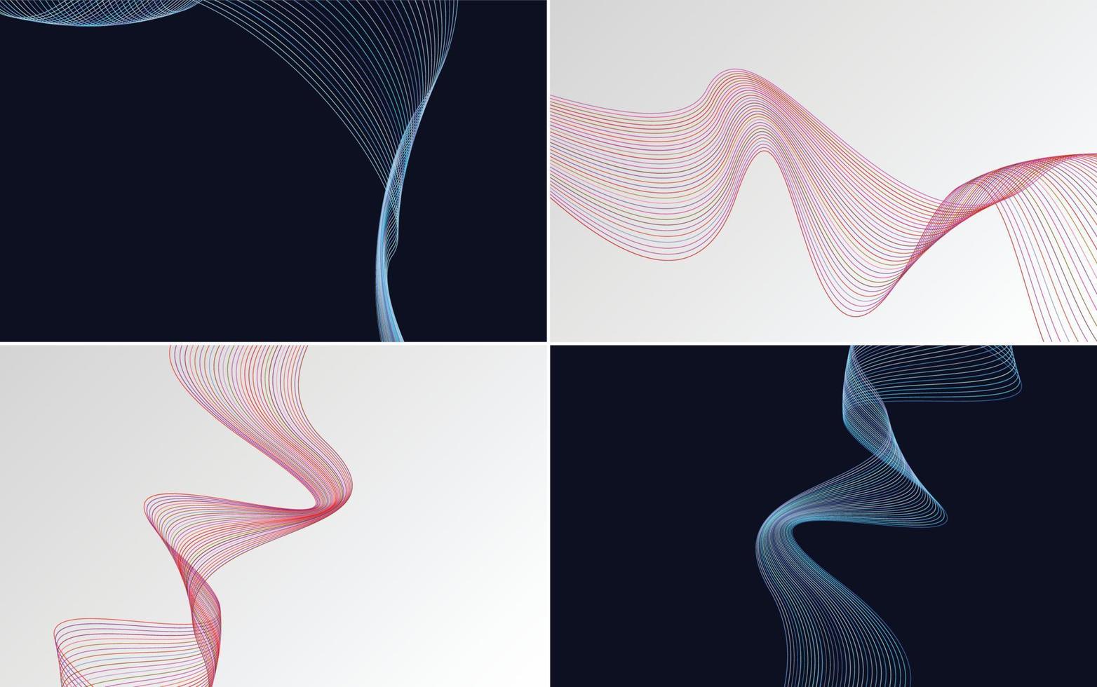 modern wave curve abstract presentation background Pack vector