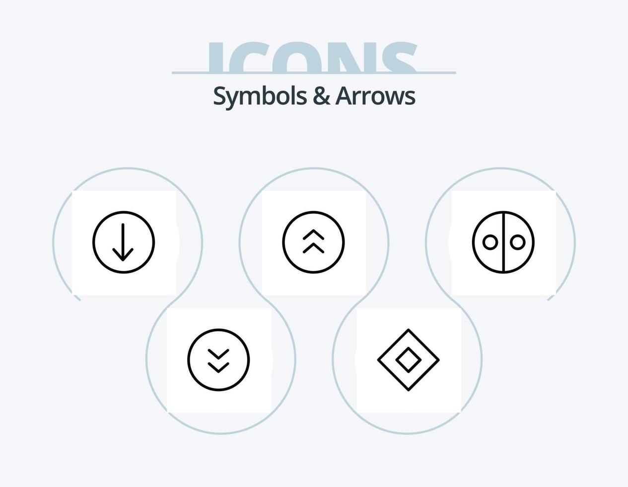 Symbols and Arrows Line Icon Pack 5 Icon Design. arrow. enlarge. magic. circle. symbols vector