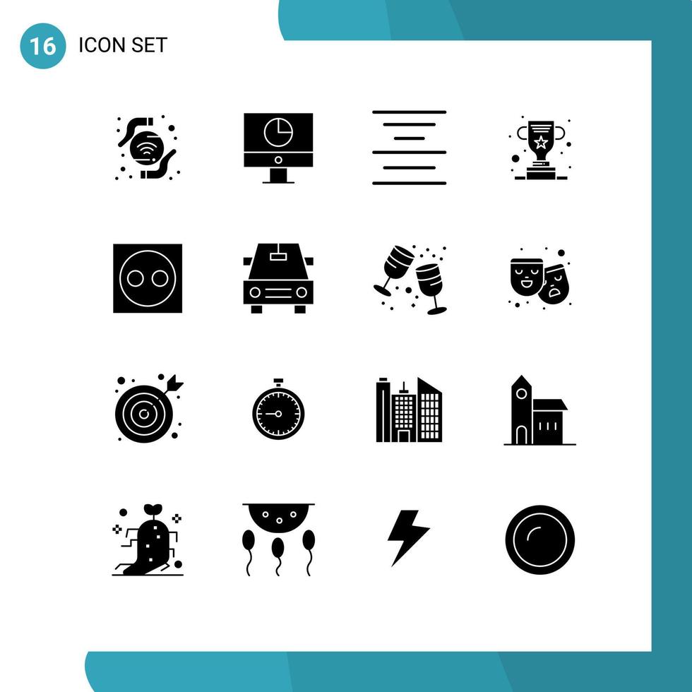 16 iconos creativos signos y símbolos modernos de dispositivos electrónicos alinean elementos de diseño vectorial editables de copa de éxito vector