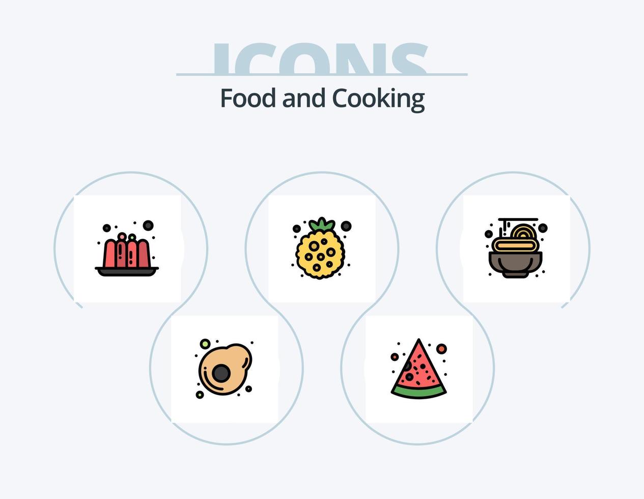 Food Line Filled Icon Pack 5 Icon Design. . . vegetable. plans. diet planning vector