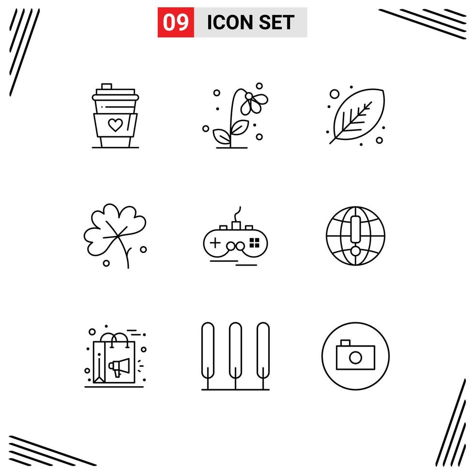 Universal Icon Symbols Group of 9 Modern Outlines of spring flower anemone flower spring anemone plant Editable Vector Design Elements