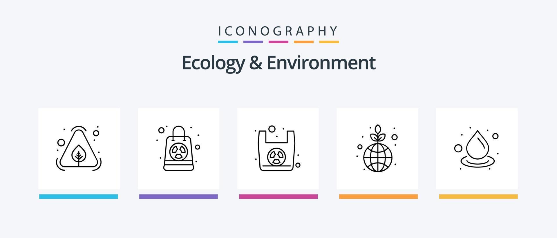paquete de iconos de la línea 5 de ecología y medio ambiente que incluye electricidad. reciclar. verde. artículo. ecológico diseño de iconos creativos vector