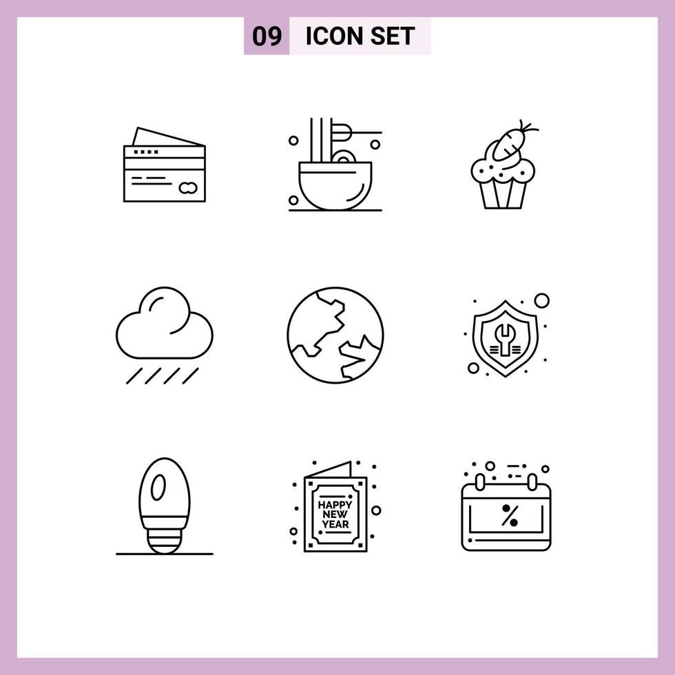 9 Universal Outline Signs Symbols of carrot food cooking cup snack Editable Vector Design Elements