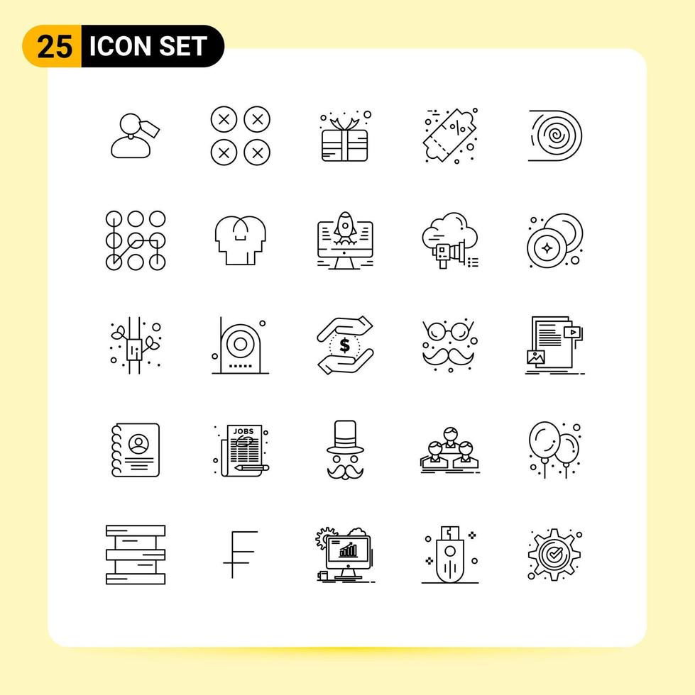 conjunto moderno de pictograma de 25 líneas de elementos de diseño vectorial editables de venta abstracta ux precio premio vector