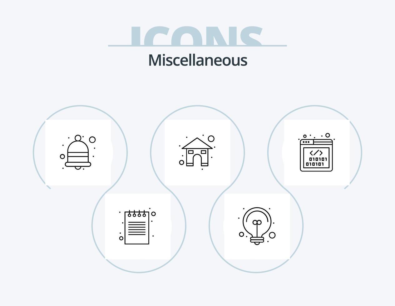 Miscellaneous Line Icon Pack 5 Icon Design. chart. bookmark. menu. apps vector