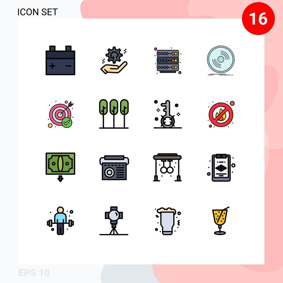 16 Creative Icons Modern Signs and Symbols of goal vinyl hosting record dj Editable Creative Vector Design Elements