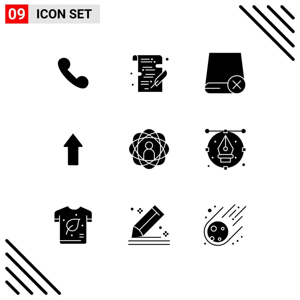 Set of 9 Modern UI Icons Symbols Signs for abilities up computers arrows hardware Editable Vector Design Elements