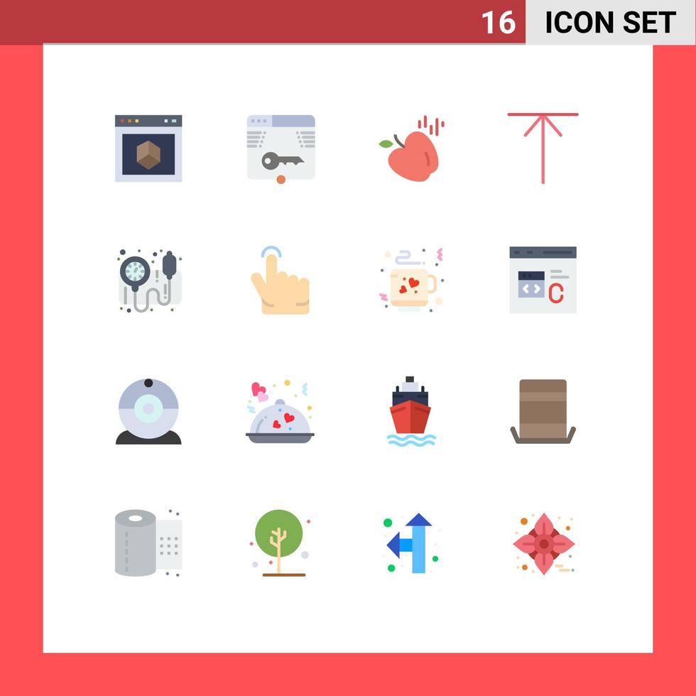 grupo de símbolos de iconos universales de 16 colores planos modernos de bp calibre hasta el paquete editable de ciencia casera de elementos creativos de diseño de vectores