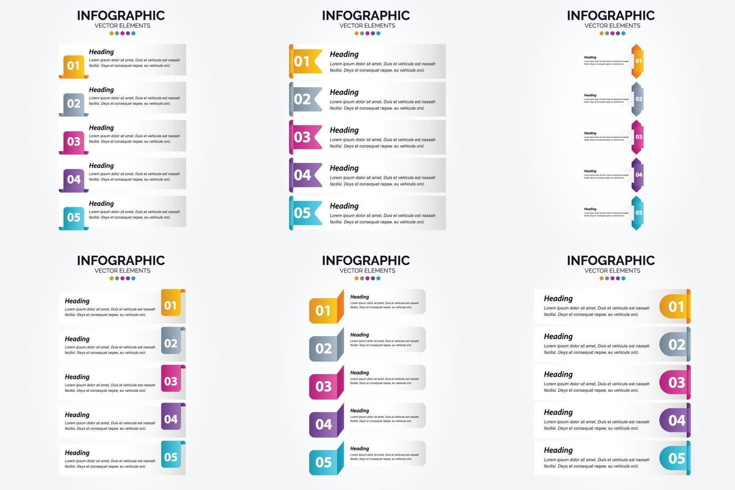 ilustración vectorial infografía conjunto de diseño plano para folleto publicitario y revista vector