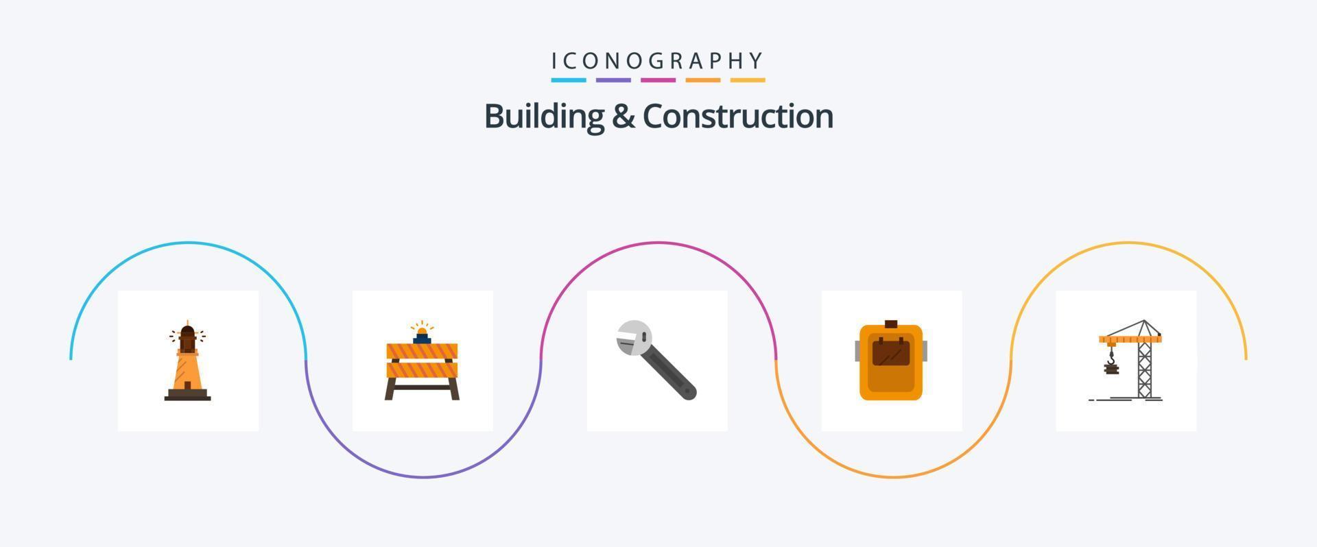 Building And Construction Flat 5 Icon Pack Including protection. mask. closed. tool. tool vector