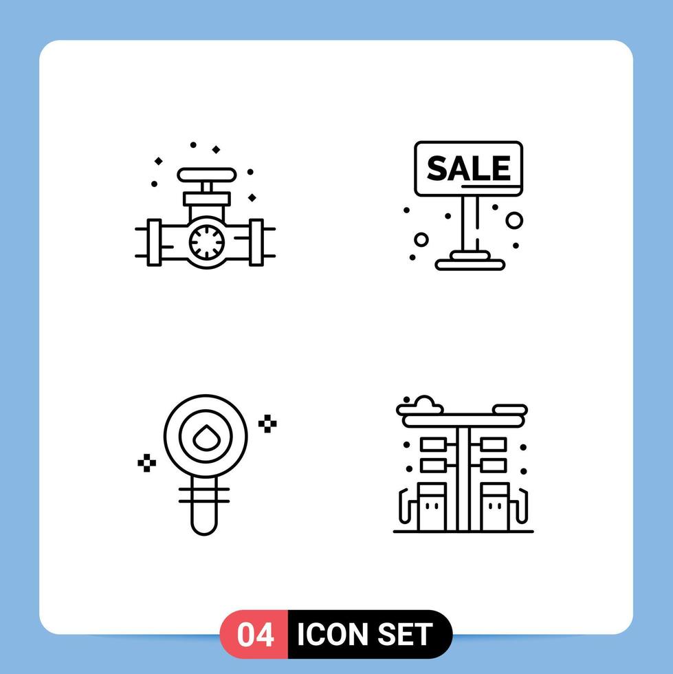 4 Creative Icons Modern Signs and Symbols of gauge biochemistry plumbing board cell Editable Vector Design Elements