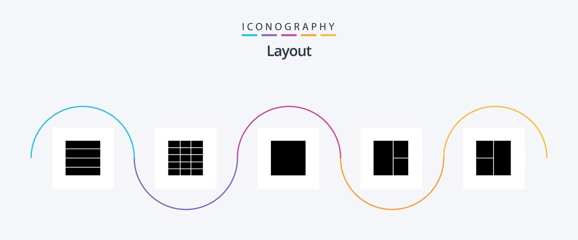 Layout Glyph 5 Icon Pack Including . vector