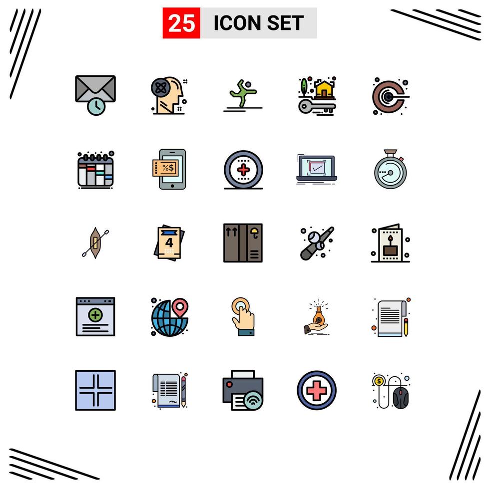 Set of 25 Modern UI Icons Symbols Signs for marketing real estate athlete property house keys Editable Vector Design Elements