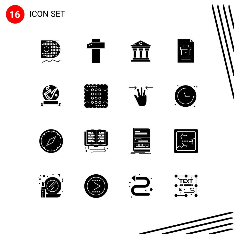 Stock Vector Icon Pack of 16 Line Signs and Symbols for instrument report building file corporate Editable Vector Design Elements