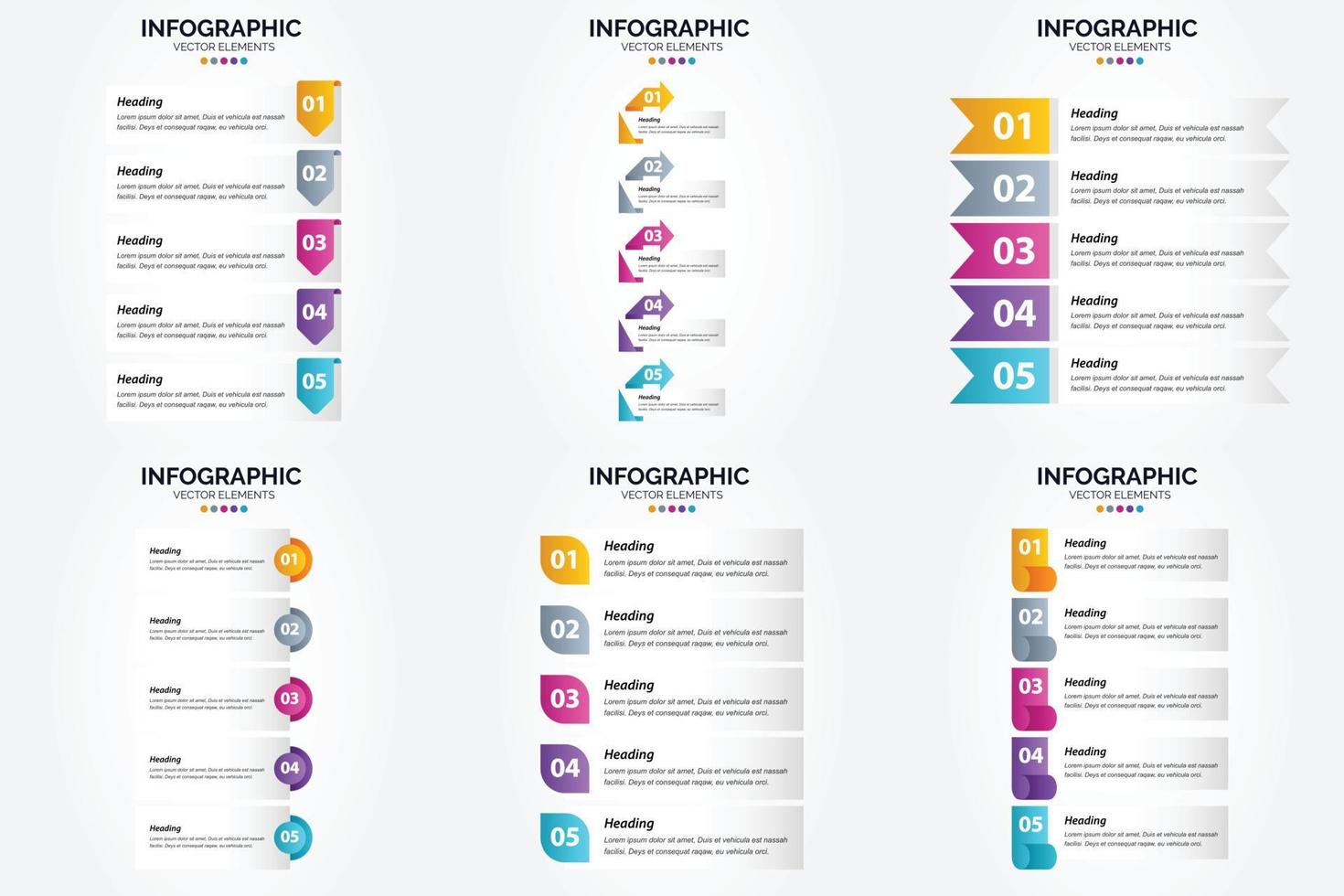 ilustración vectorial infografía conjunto de diseño plano para folleto publicitario y revista vector