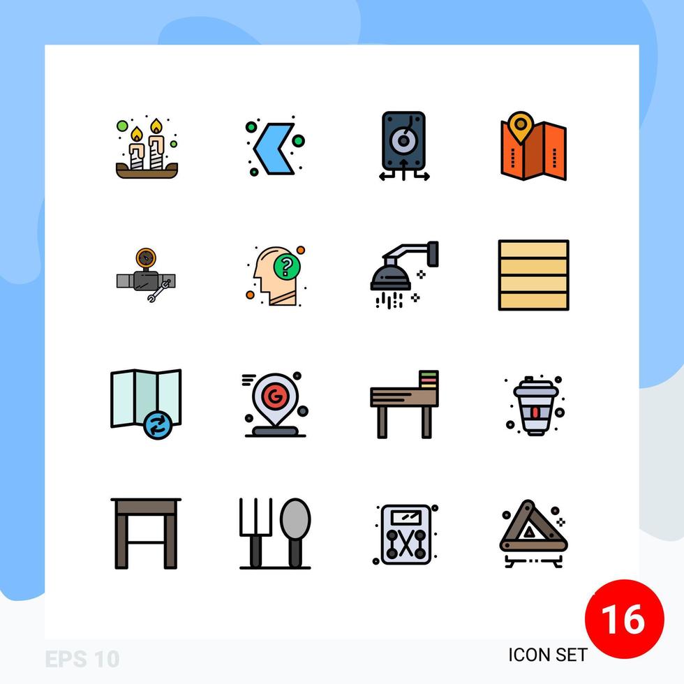 16 Creative Icons Modern Signs and Symbols of location location pointer map server Editable Creative Vector Design Elements