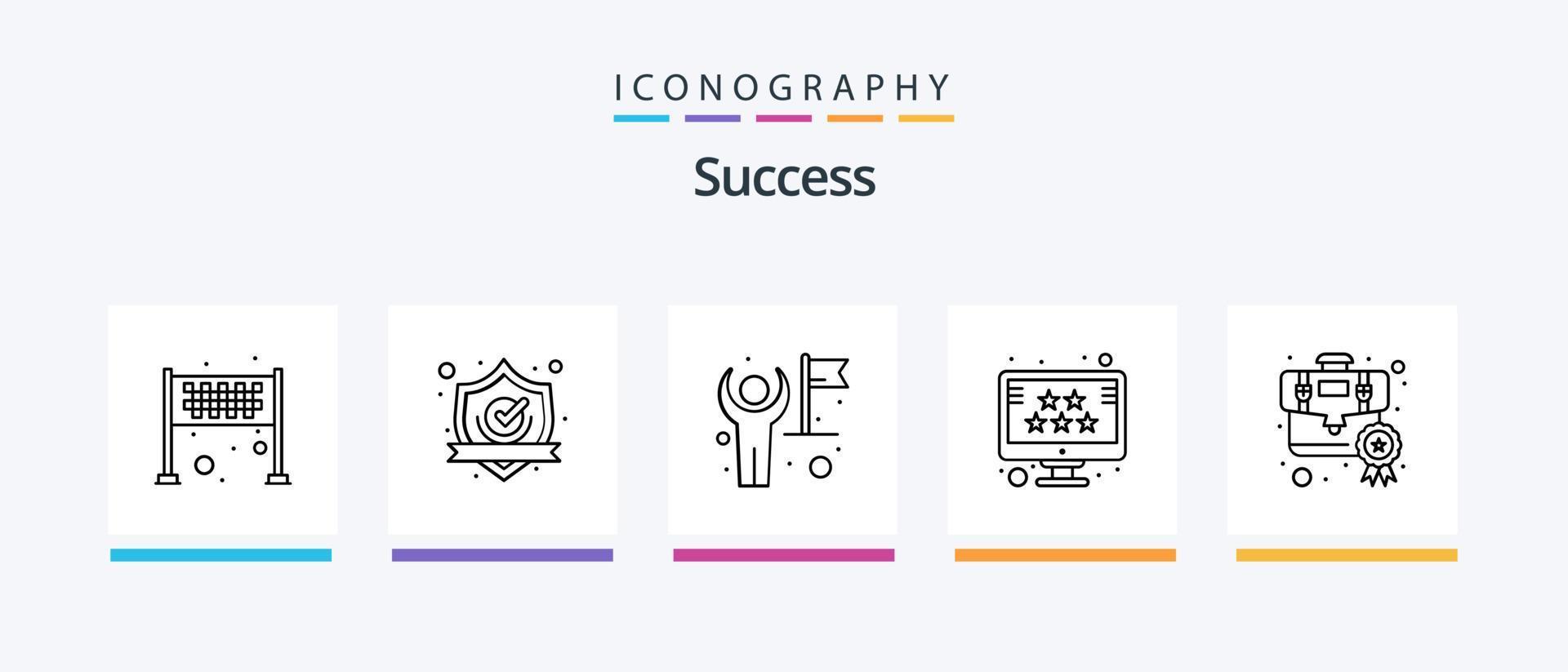 Sucess Line 5 Icon Pack Including reward. gold. checked. business. mobile. Creative Icons Design vector