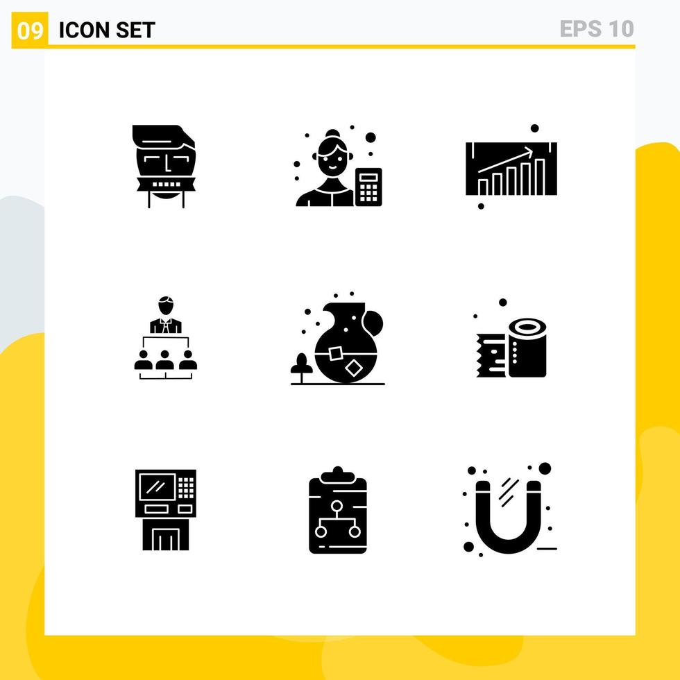 paquete de iconos de vectores de stock de 9 signos y símbolos de línea para la gestión de analistas de negocios humanos ventas de negocios elementos de diseño de vectores editables