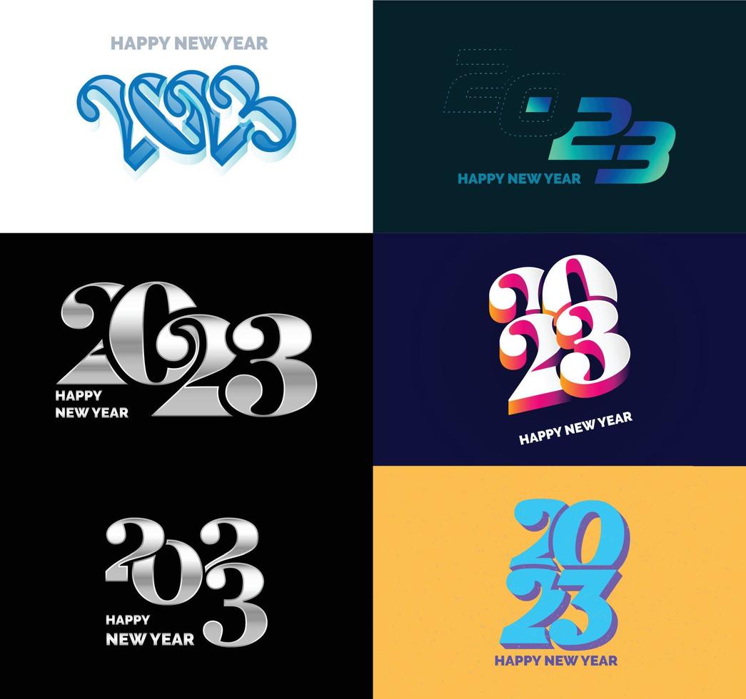 Big Set of 2023 Happy New Year logo text design 2023 number design template vector
