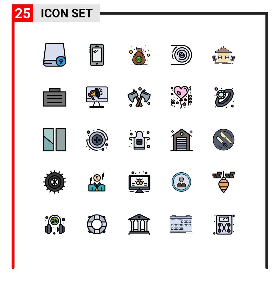 paquete de iconos de vector de stock de 25 signos y símbolos de línea para elementos de diseño de vector editables de trébol abstracto de circulación disruptiva de huawei