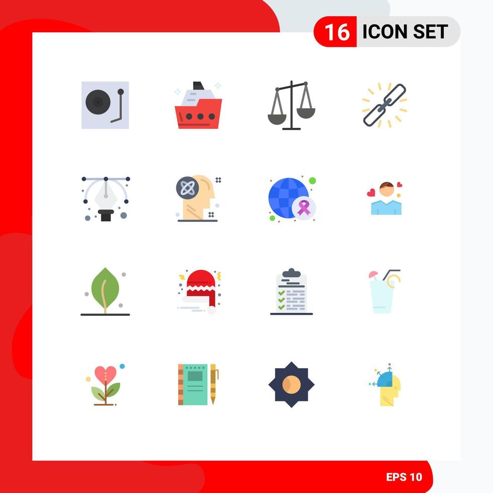 Stock Vector Icon Pack of 16 Line Signs and Symbols for hyperlink connect ship link finance Editable Pack of Creative Vector Design Elements