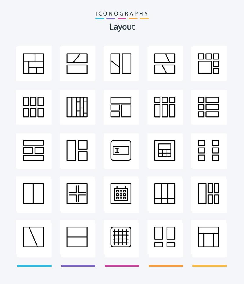 Creative Layout 25 OutLine icon pack  Such As form. image. gird. editing. layout vector