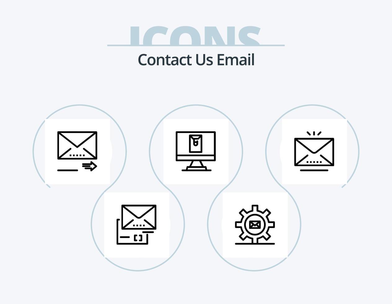 paquete de iconos de línea de correo electrónico 5 diseño de iconos. Email. cancelar. Email. bloquear. Email vector