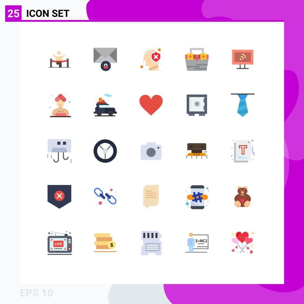 25 Creative Icons Modern Signs and Symbols of construction bag message mind human Editable Vector Design Elements