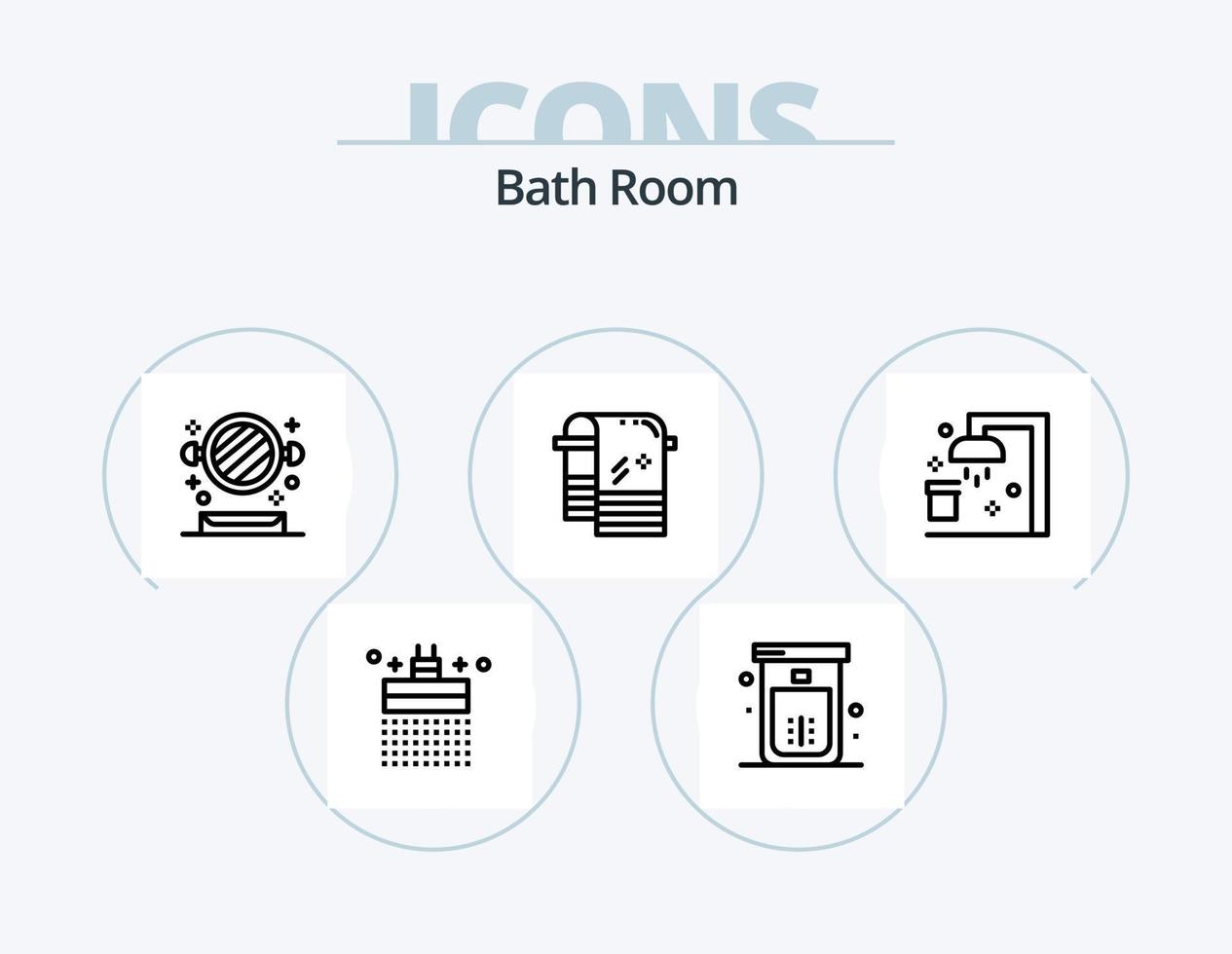 diseño de iconos del paquete de iconos de línea de baño 5. zapatillas. limpieza. baño. baño. ducha vector