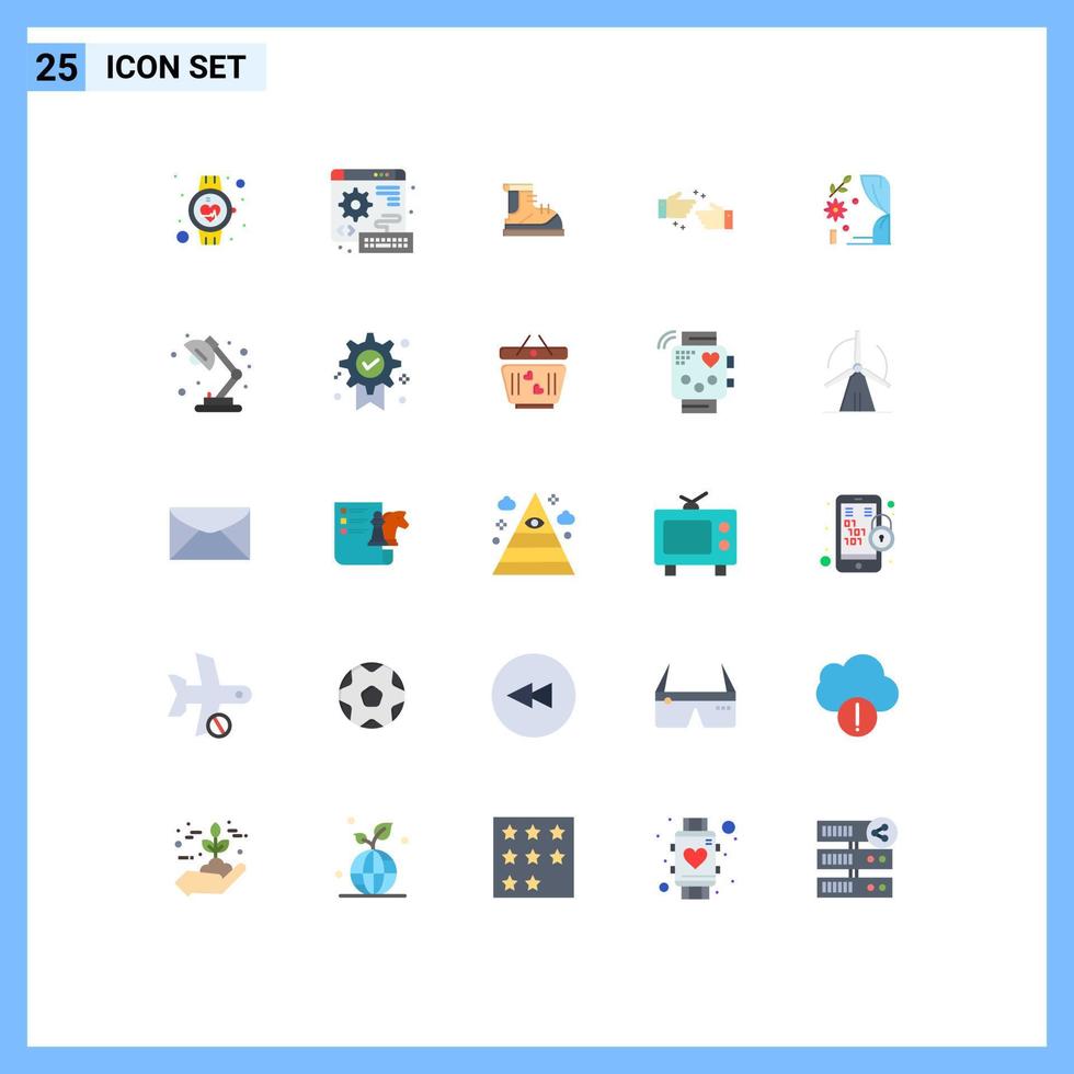 Modern Set of 25 Flat Colors Pictograph of business done gear handshake track Editable Vector Design Elements