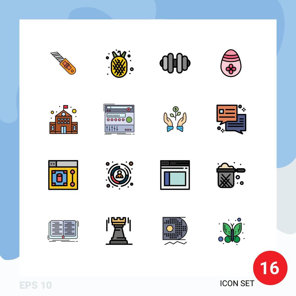 16 Creative Icons Modern Signs and Symbols of rack education dumbbell building easter egg Editable Creative Vector Design Elements