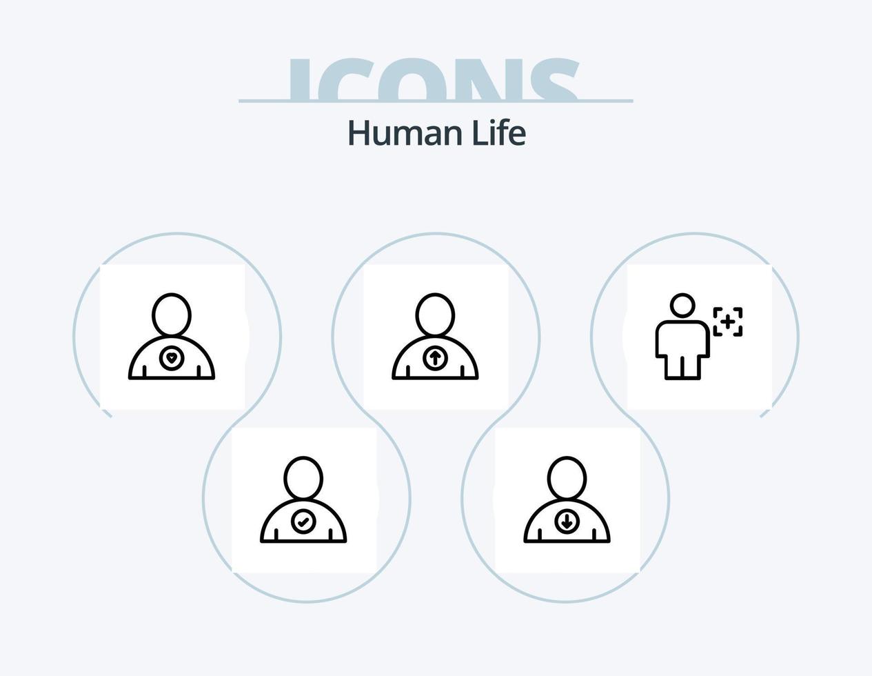 paquete de iconos de línea humana 5 diseño de iconos. humano. electricidad. avatar. cuerpo. video vector