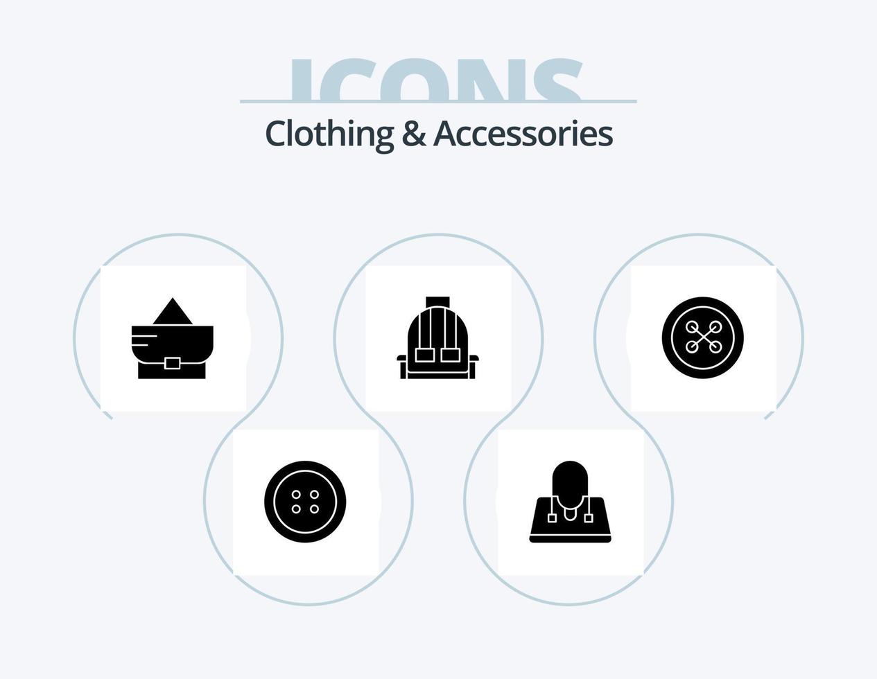 ropa y accesorios glyph icon pack 5 diseño de iconos. . escuela. coser vector