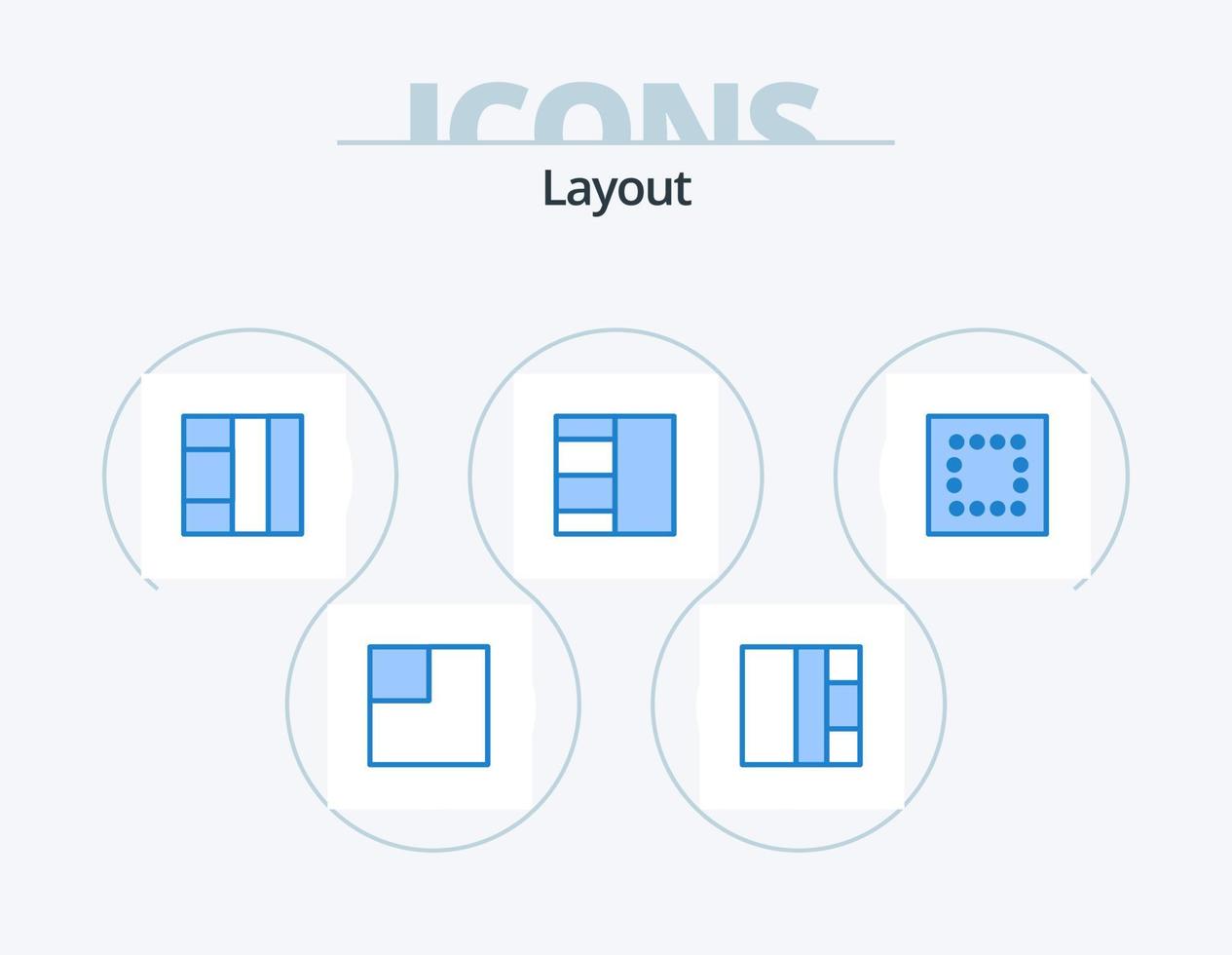 Layout Blue Icon Pack 5 Icon Design. . . vector
