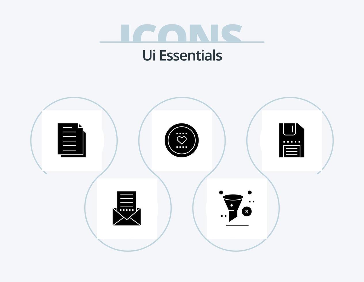 ui essentials glyph icon pack 5 diseño de iconos. como. favorito. retirar. papel. documentos vector