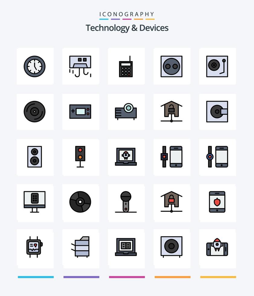 Creative Devices 25 Line FIlled icon pack  Such As electronic. devices. devices. walkie. radio vector
