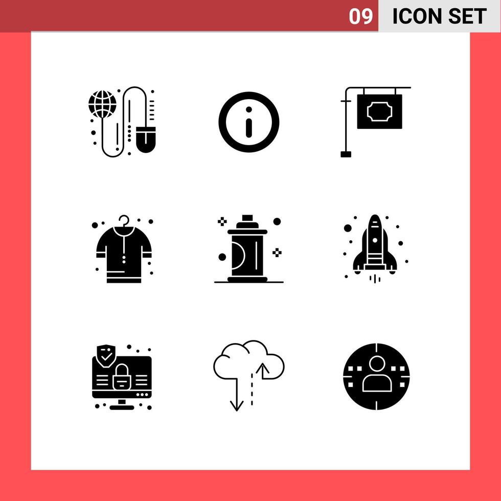Editable Vector Line Pack of 9 Simple Solid Glyphs of hair beauty shopping shopping buy Editable Vector Design Elements