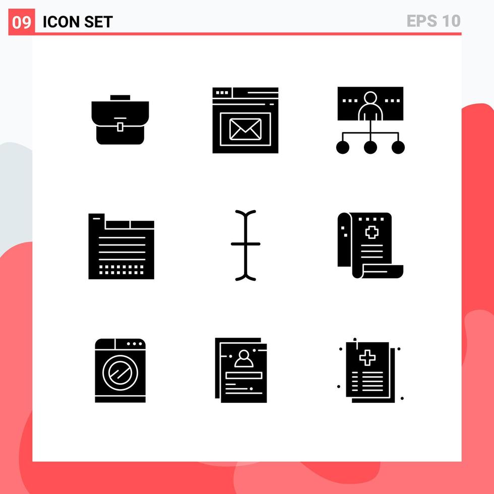 9 Solid Glyph concept for Websites Mobile and Apps web design tabs web tab management Editable Vector Design Elements