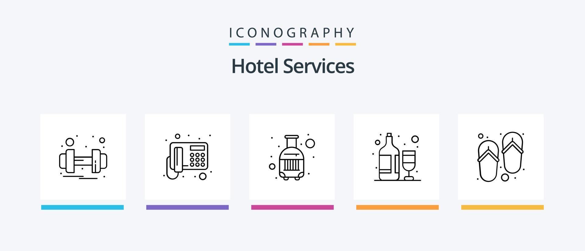 Hotel Services Line 5 Icon Pack Including . ironing. lamp. iron. key. Creative Icons Design vector