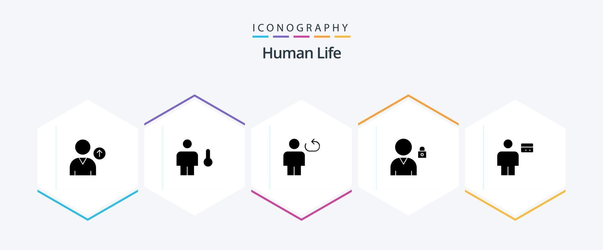 paquete de iconos de 25 glifos humanos que incluye el cuerpo. usuario. avatar. cerrar. repetir vector