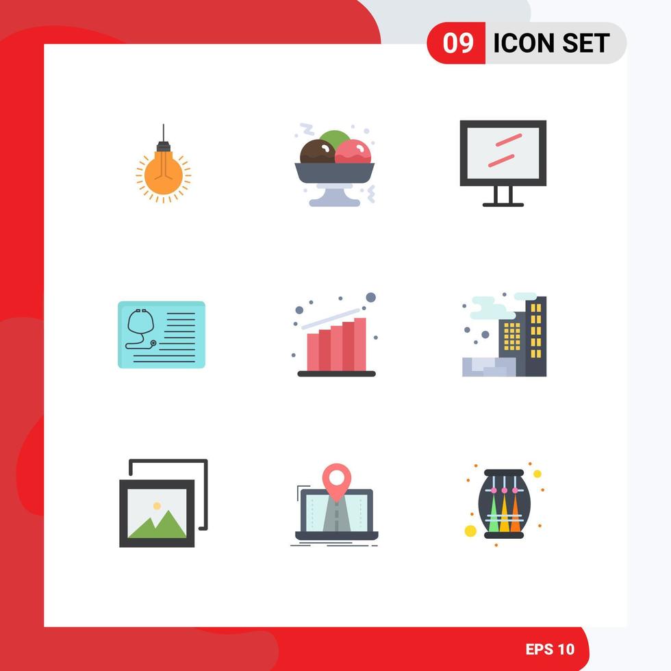 Stock Vector Icon Pack of 9 Line Signs and Symbols for growth medical computer healthcare doctor Editable Vector Design Elements