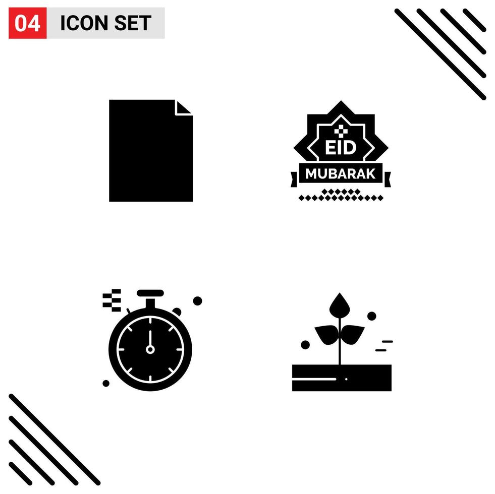 Pictogram Set of Simple Solid Glyphs of document direction eid star agriculture Editable Vector Design Elements