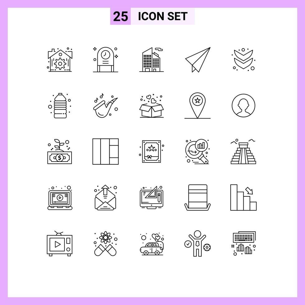 Group of 25 Lines Signs and Symbols for game full office down plane Editable Vector Design Elements
