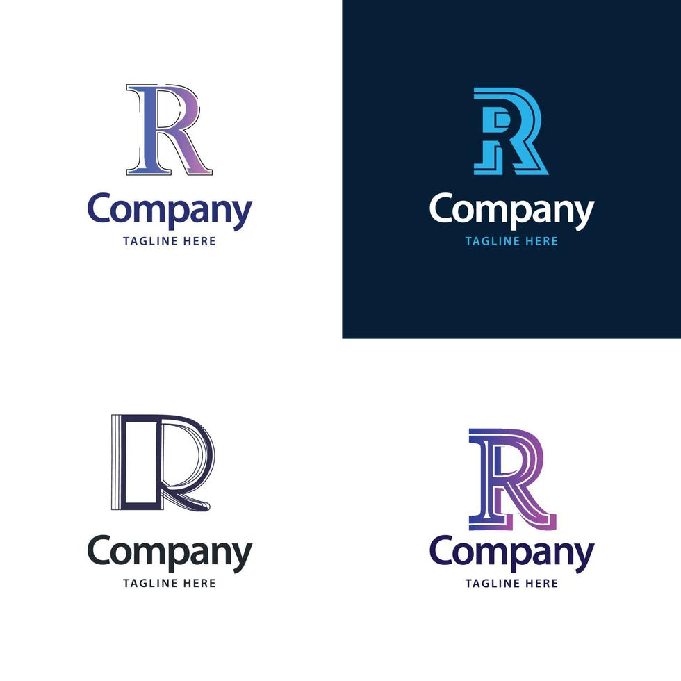 Letter R Big Logo Pack Design Creative Modern logos design for your business vector