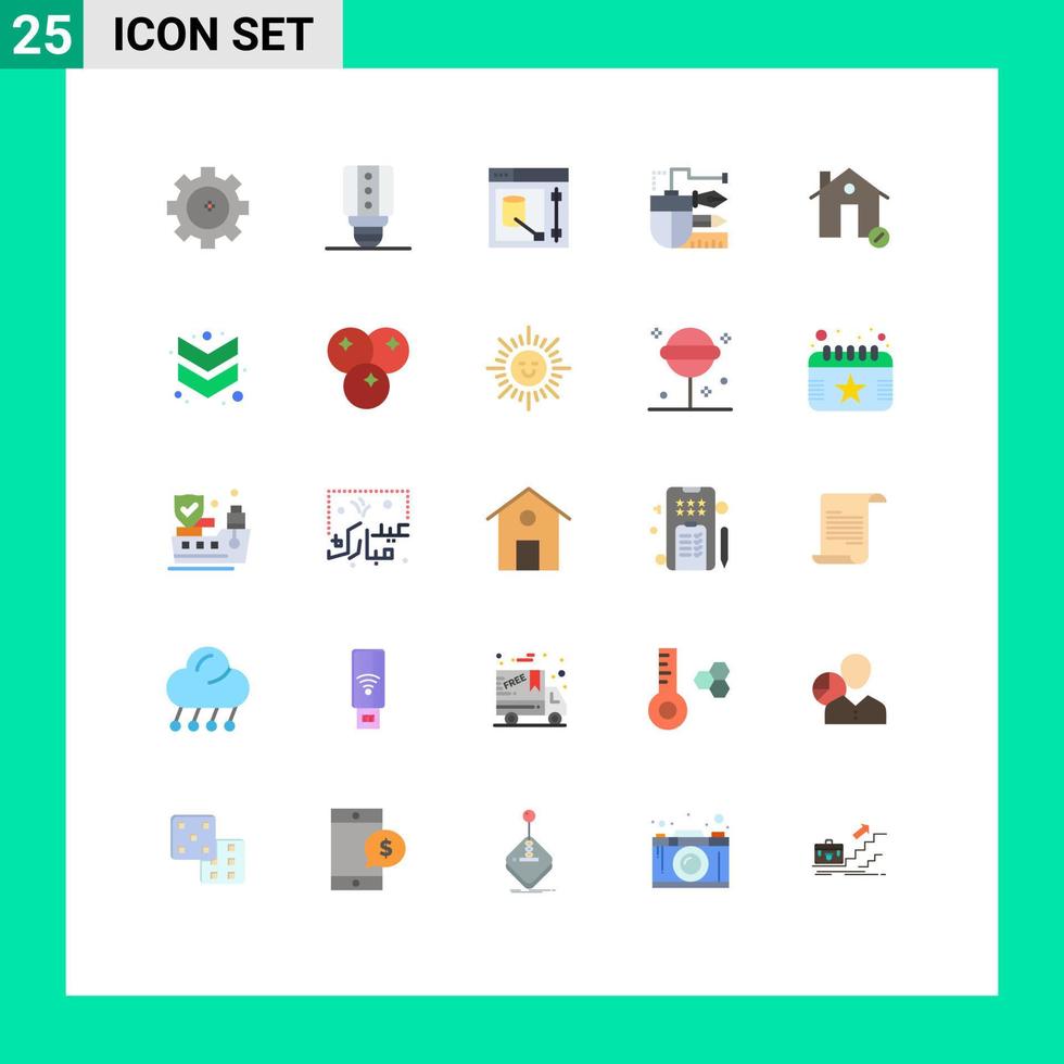 25 Creative Icons Modern Signs and Symbols of estate buildings tool scale pen Editable Vector Design Elements