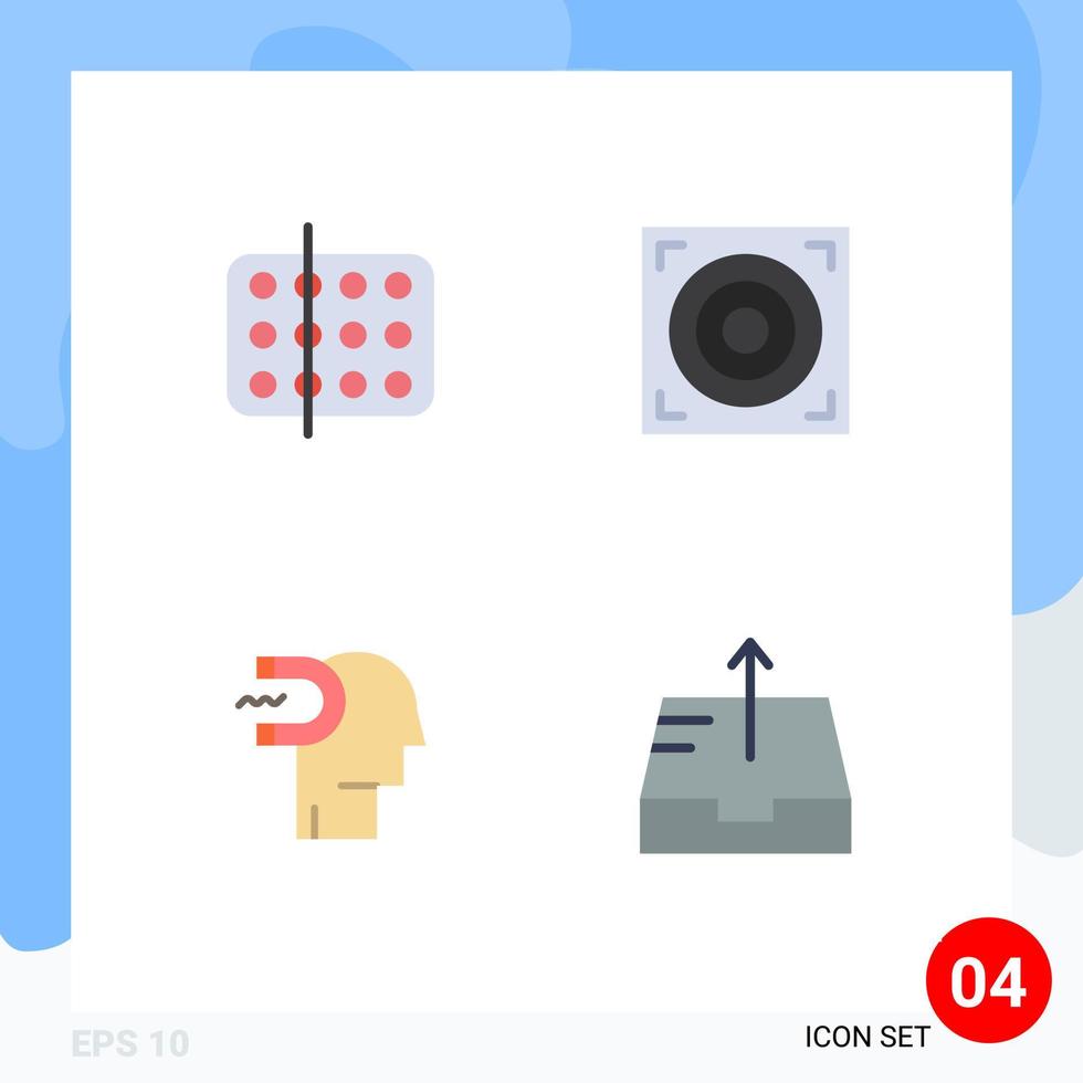 Modern Set of 4 Flat Icons and symbols such as biology engagement medicine speaker influence Editable Vector Design Elements