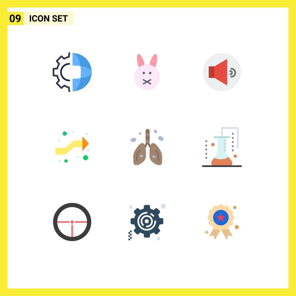 9 Universal Flat Colors Set for Web and Mobile Applications heart pollution sound right intersect Editable Vector Design Elements