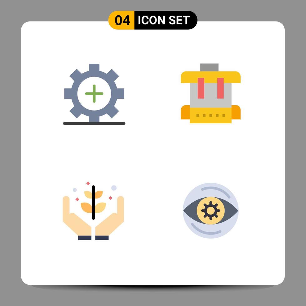 paquete de 4 iconos planos creativos de la educación del hospital de agricultura de cuidado dan elementos de diseño vectorial editables vector