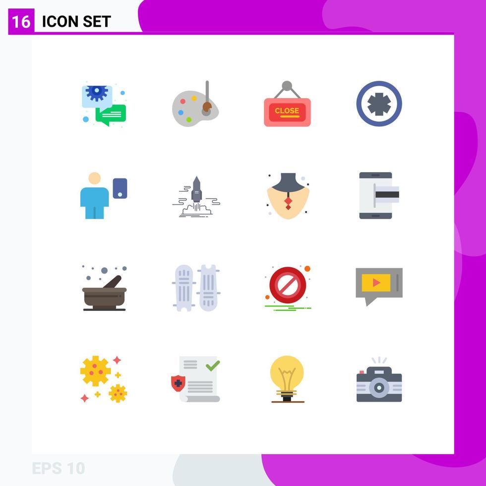 conjunto de 16 iconos de interfaz de usuario modernos signos de símbolos para pruebas corporales signo de marketing paquete médico editable de elementos de diseño de vectores creativos