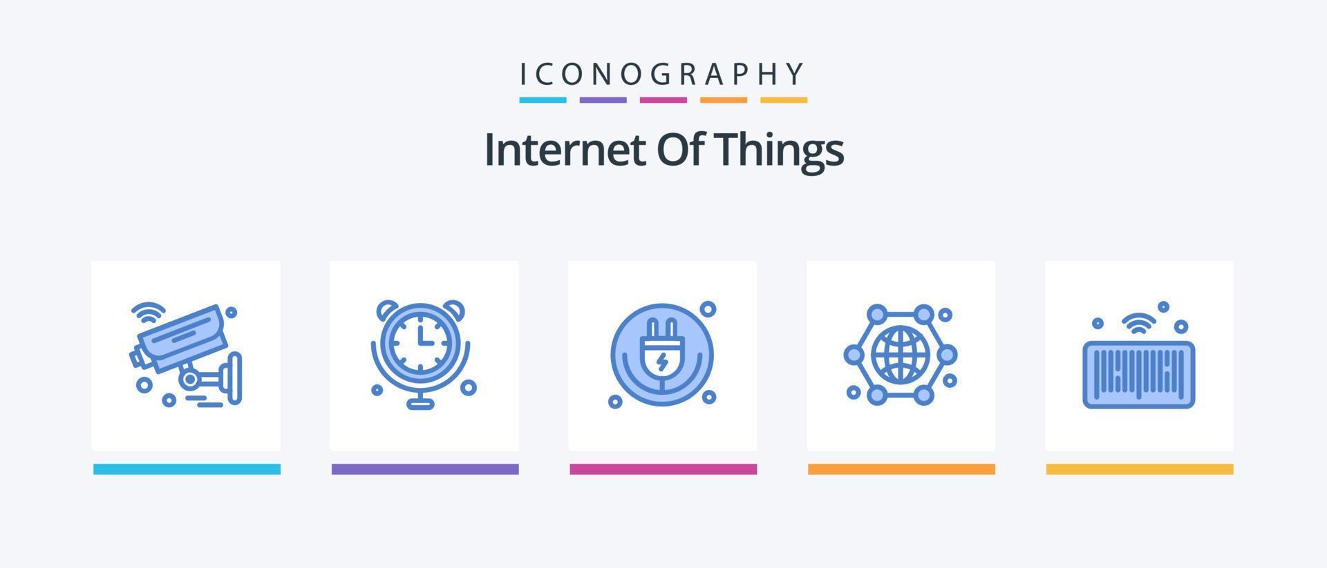 paquete de iconos azul 5 de internet de las cosas que incluye internet. conexión. Internet de las Cosas. comunicación. iot diseño de iconos creativos vector